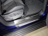 Audi Q5 (17–) Накладки на пластиковые пороги (лист шлифованный логотип audi) 2шт